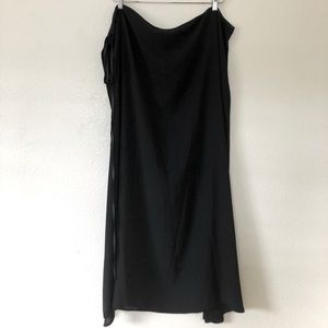 Black Wrap Maxi Beach Coverup Skirt